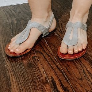 Gray silver sandals